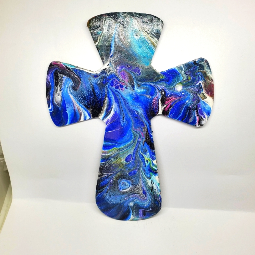 Handpainted Wooden Cross Art